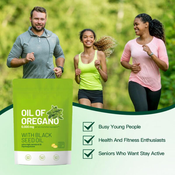 Oil of Oregano with Black Seed Oil 300 Capsules | Natural Antioxidants | Nutritional Support | Highly Effective Botanicals Dietary Healthcare Supplement - 图片 3