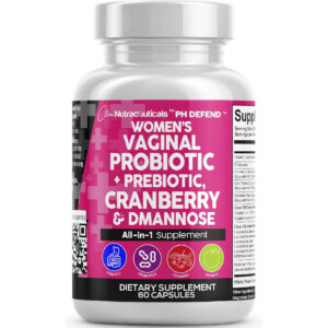 Clean Nutraceuticals Vaginal Probiotics for Women   Prebiotics 20 Billion Cranberry Pills 30,000mg w/D-Mannose 500 mg for Urinary Tract Health pH Balance - for Vaginal Health Supplements Pills