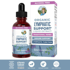Lymphatic Support Herbal Blend Liquid Drops - USDA Organic Lymphatic Cleanse - Echinacea & Elderberry - Blue Vervain - Vegan - 30 Servings