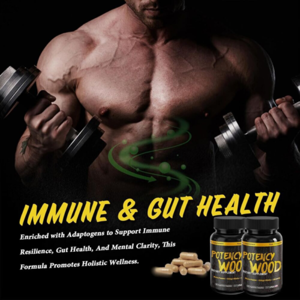 【1pack】Potency Wood Ginseng Ashwagandha GingkoTribulus,Herbal Supplements 60 Capsules,Adaptogen Energy Stamina lmmune AntioxidantsGut Health - 图片 4