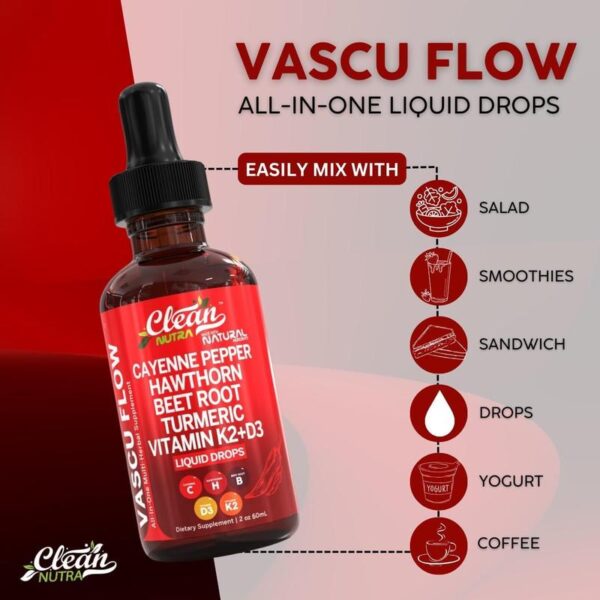 Cayenne Pepper Supplement Liquid Drops + Hawthorn Berry, Vitamin D3 K2 Organic Beet Root Powder, Ceylon Cinnamon, Turmeric Curcumin, Panax Ginseng - 图片 5